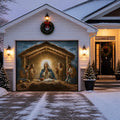 Garage Door Cover Nativity Scene Optional Light Chain