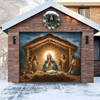 Garage Door Cover Nativity Scene Optional Light Chain