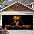 Garage Door Cover Spooky Print Polyester Weather-Resistant