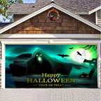 Garage Door Cover Spooky Print Polyester Weather-Resistant