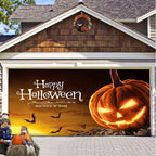 Garage Door Cover Spooky Print Polyester Weather-Resistant