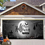 Garage Door Cover Spooky Print Polyester Weather-Resistant