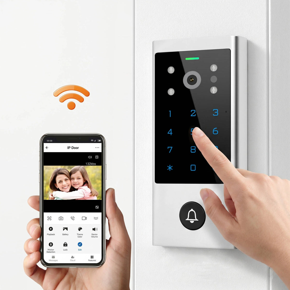 Garage Door Video Keypad 1080P Night Vision & Multi-User Codes