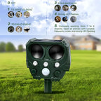 Garden Animal Repellent Motion-Activated Ultrasonic Solar-Powered