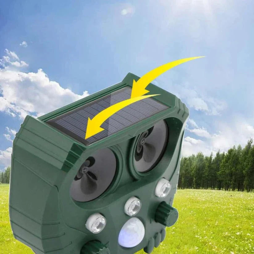 Garden Animal Repellent Motion-Activated Ultrasonic Solar-Powered