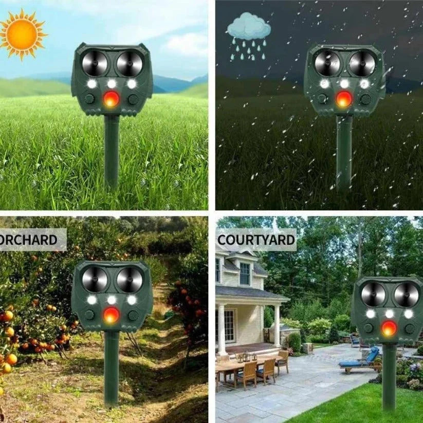 Garden Animal Repellent Motion-Activated Ultrasonic Solar-Powered