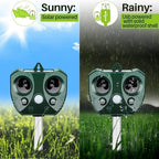 Garden Animal Repeller Solar-Powered Ultrasonic 26 Ft Range