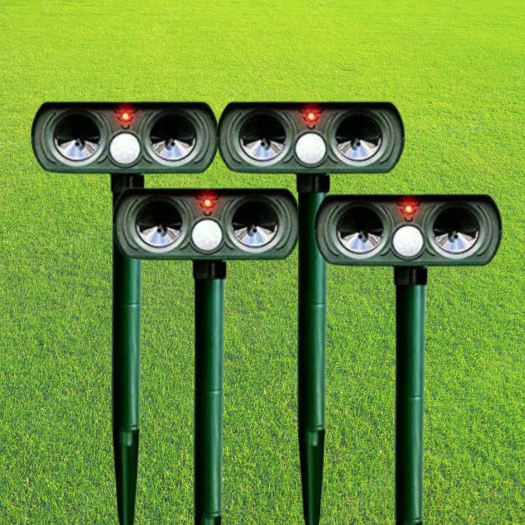 Garden Animal Repeller Solar-Powered Ultrasonic 98-Foot Range