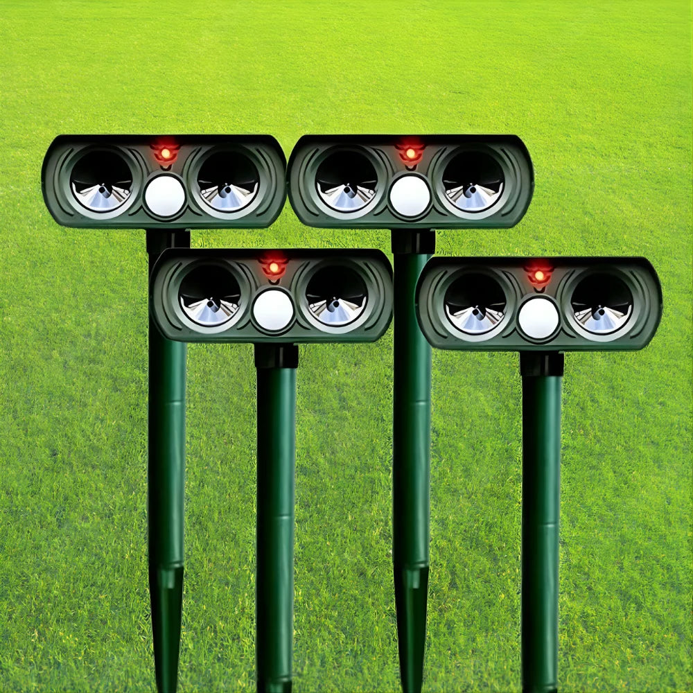 Garden Animal Repeller Solar-Powered Ultrasonic Motion-Activated