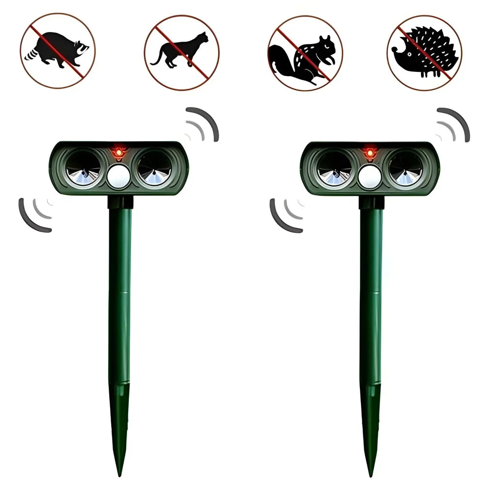 Garden Animal Repeller Solar-Powered Ultrasonic Motion-Activated