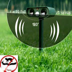 Garden Animal Repeller Solar-Powered Ultrasonic Motion-Activated
