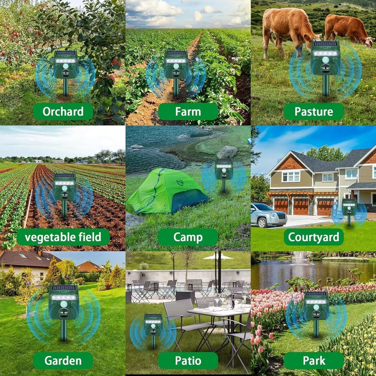 Garden Animal Repeller Ultrasonic Solar-Powered & Motion-Activated