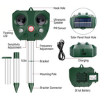 Garden Bird Deterrent Solar-Powered Ultrasonic & LED 30 Foot Range