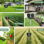 Garden Bird Deterrent Solar-Powered Ultrasonic & LED 30 Foot Range