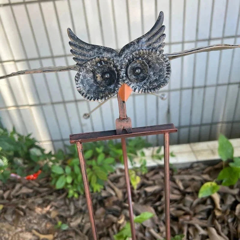 Garden Bird Sculpture Wind-Driven Weather-Resistant Metal