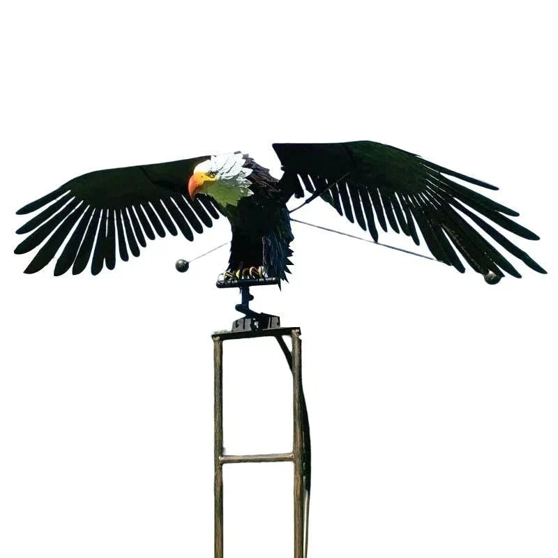 Garden Bird Sculpture Wind-Driven Weather-Resistant Metal