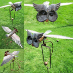 Garden Bird Sculpture Wind-Driven Weather-Resistant Metal