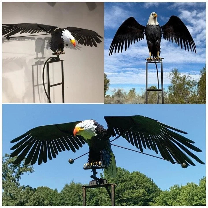 Garden Bird Sculpture Wind-Driven Weather-Resistant Metal