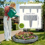 Garden Border Panel Interlocking Stone-Look Weather-Resistant