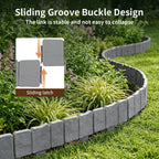 Garden Border Panel Interlocking Stone-Look Weather-Resistant