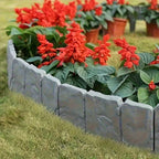 Garden Border Panel Interlocking Stone-Look Weather-Resistant