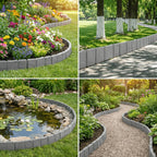 Garden Border Panel Interlocking Stone-Look Weather-Resistant