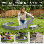 Garden Border Panel Interlocking Stone-Look Weather-Resistant