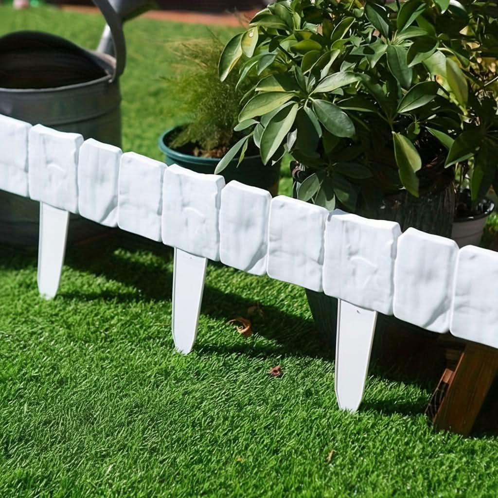Garden Border Panel Interlocking Stone-Look Weather-Resistant