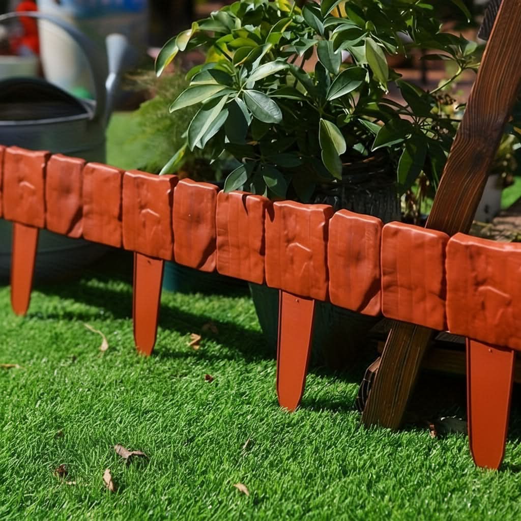 Garden Border Panel Interlocking Stone-Look Weather-Resistant