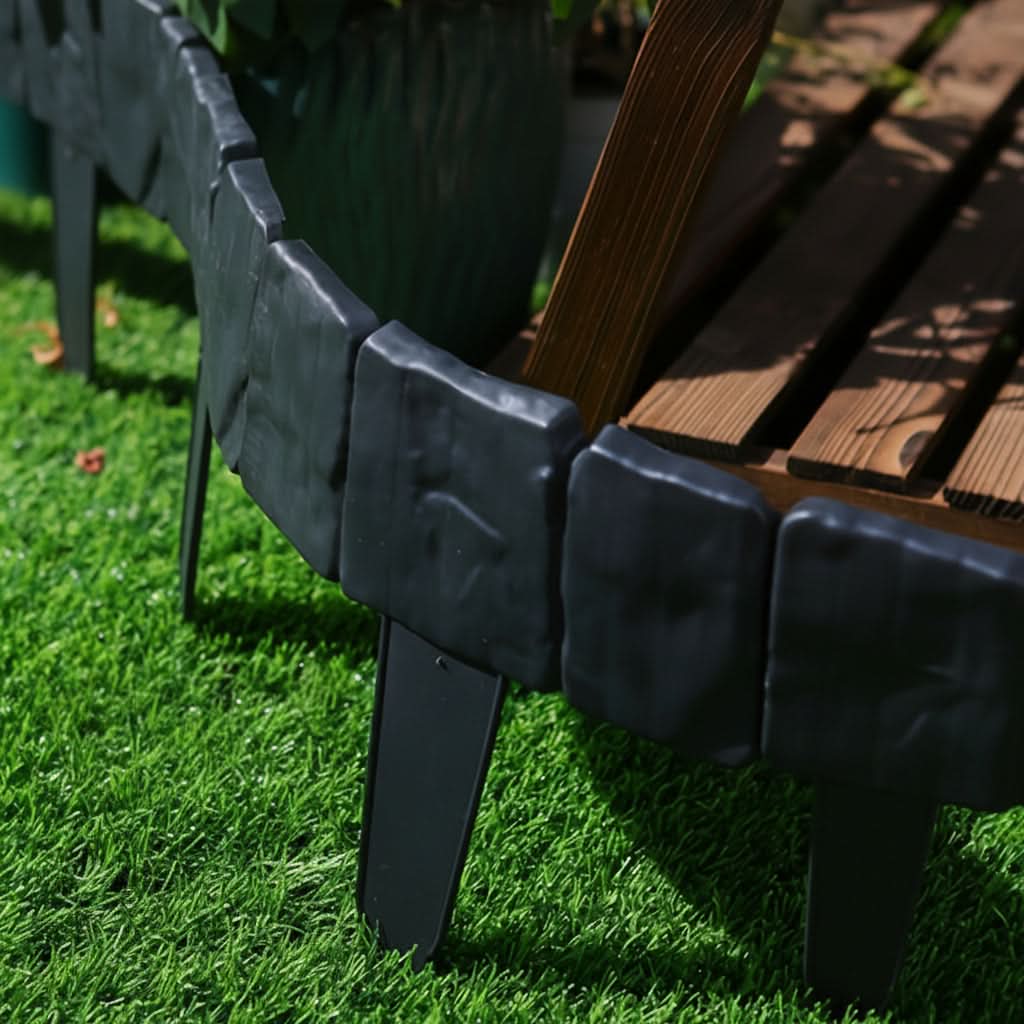 Garden Border Panel Interlocking Stone-Look Weather-Resistant