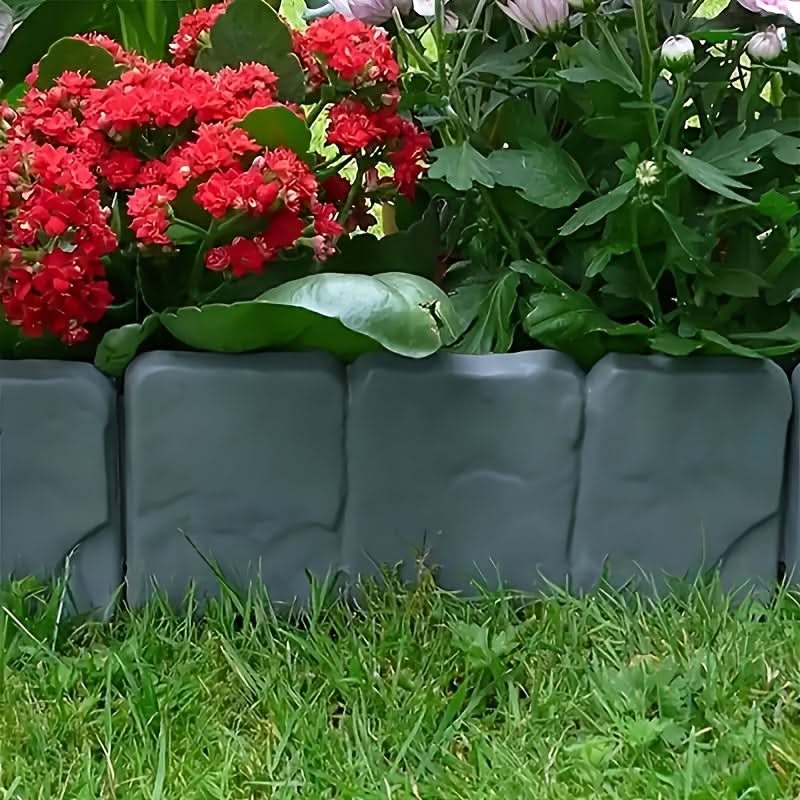 Garden Border Panel Interlocking Stone-Look Weather-Resistant