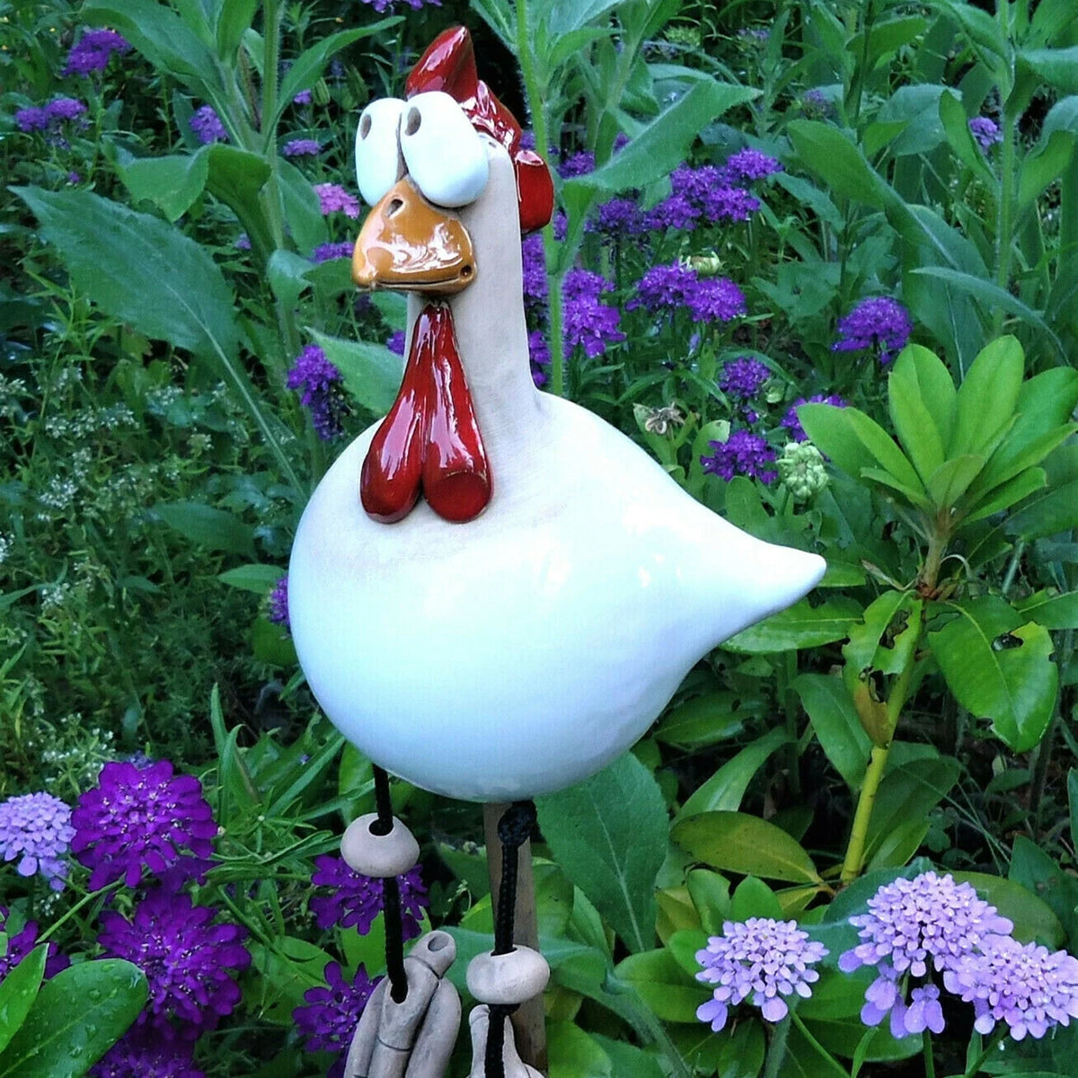 Garden Chicken Decoration Weather-Resistant Set of 2