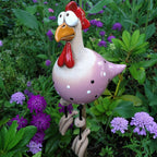 Garden Chicken Figurine Weather-Resistant Hand-Painted Resin
