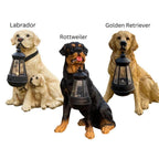 Garden Dog Statue Solar-Powered LED Weather-Resistant Resin