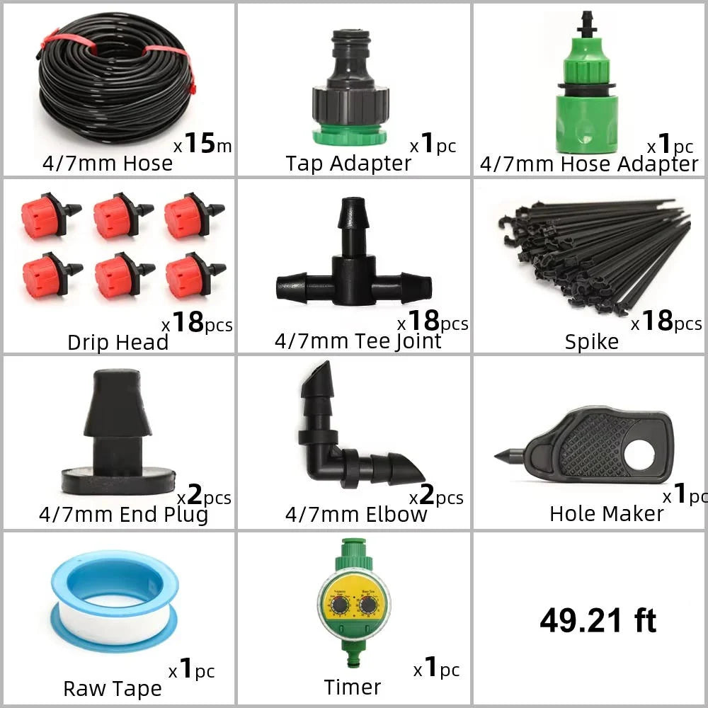 Garden Drip Kit Programmable Timer & Pressure Regulator