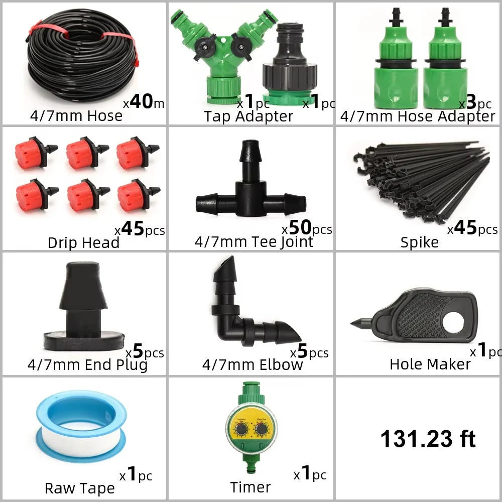 Garden Drip Kit Programmable Timer & Pressure Regulator