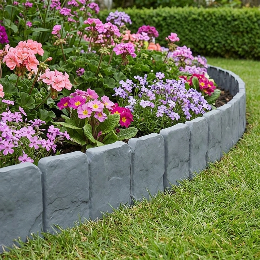 Garden Edging Panels Faux Stone Tool-Free Installation