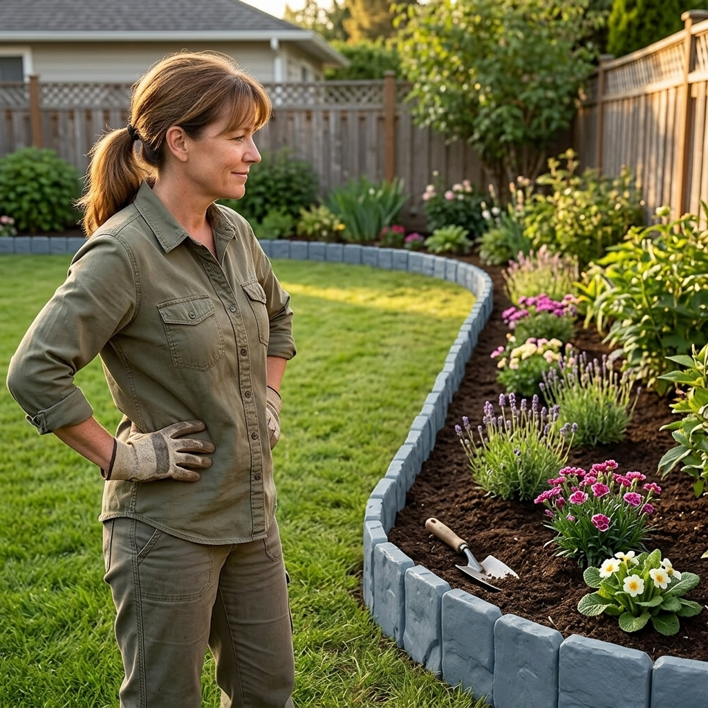 Garden Edging Panels Faux Stone Tool-Free Installation