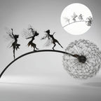 Garden Figurine Elf Silhouette Weather-Resistant Metal Ground Anchor