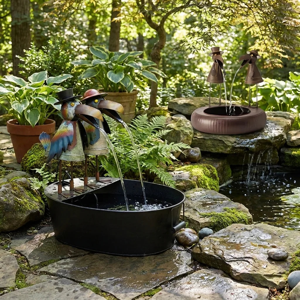 Garden Fountain Polyresin Animal Figurine With Pump