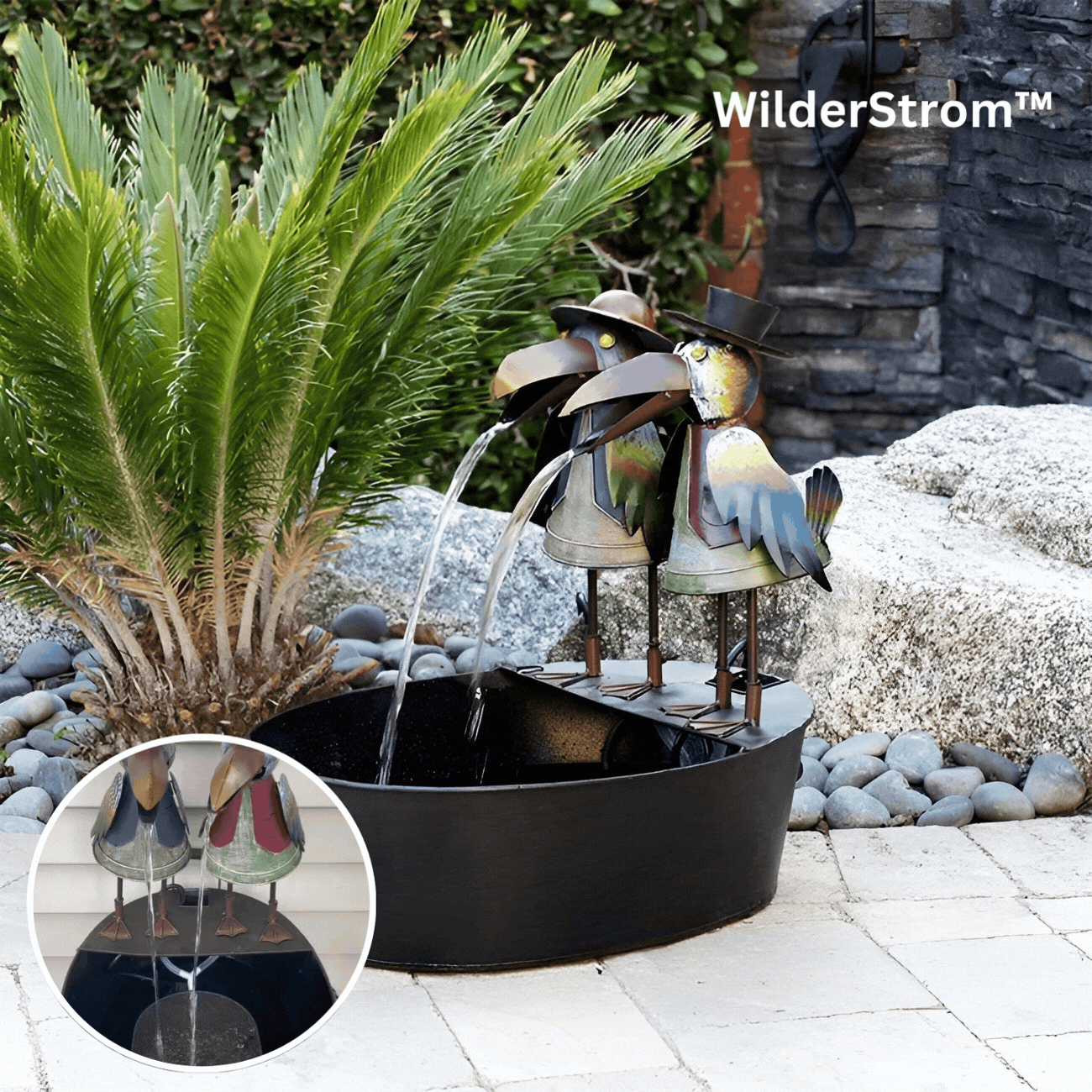 Garden Fountain Polyresin Animal Figurine With Pump