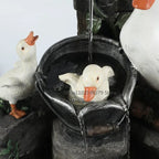 Garden Fountain Solar-Powered Warm LED Weather-Resistant Resin