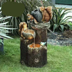 Garden Fountain Solar-Powered Warm LED Weather-Resistant Resin