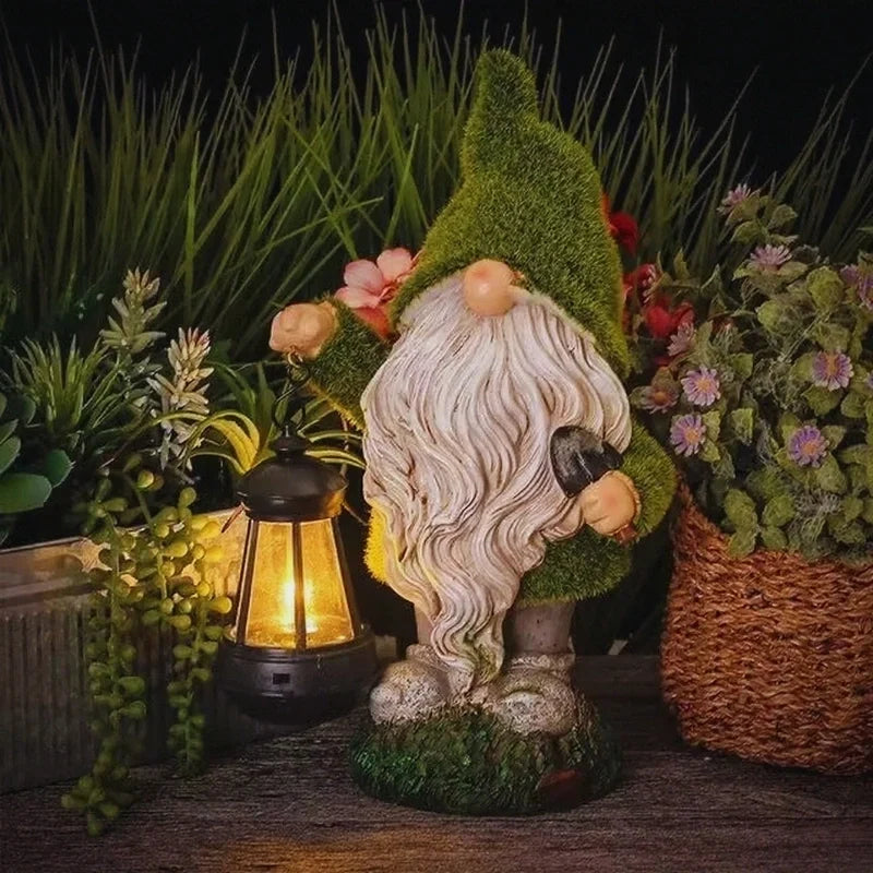 Garden Gnome Solar-Powered Automatic Dusk Sensor Resin