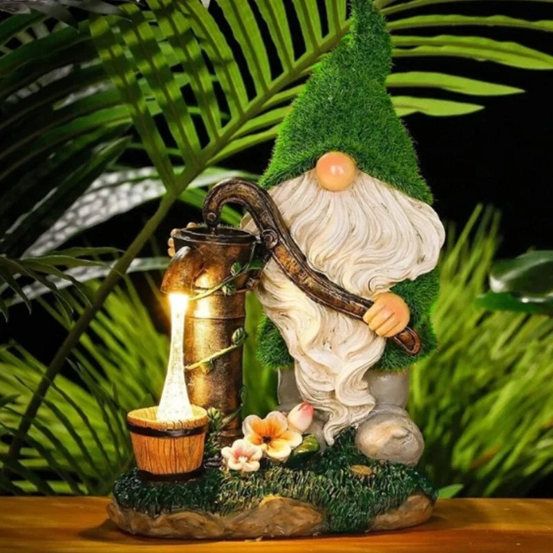 Garden Gnome Solar-Powered Automatic Dusk Sensor Resin
