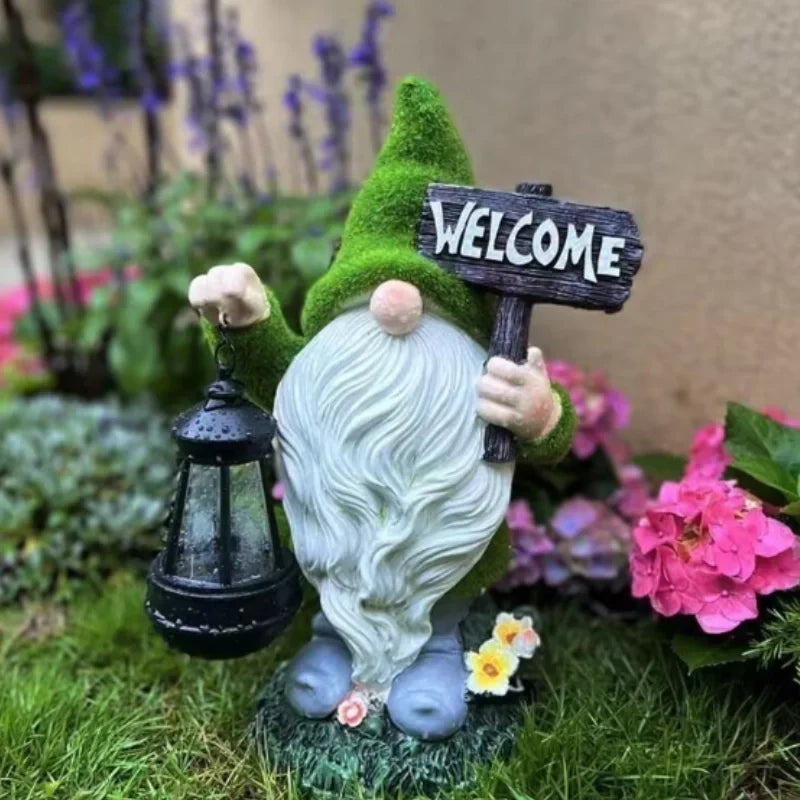 Garden Gnome Solar-Powered Automatic Dusk Sensor Resin