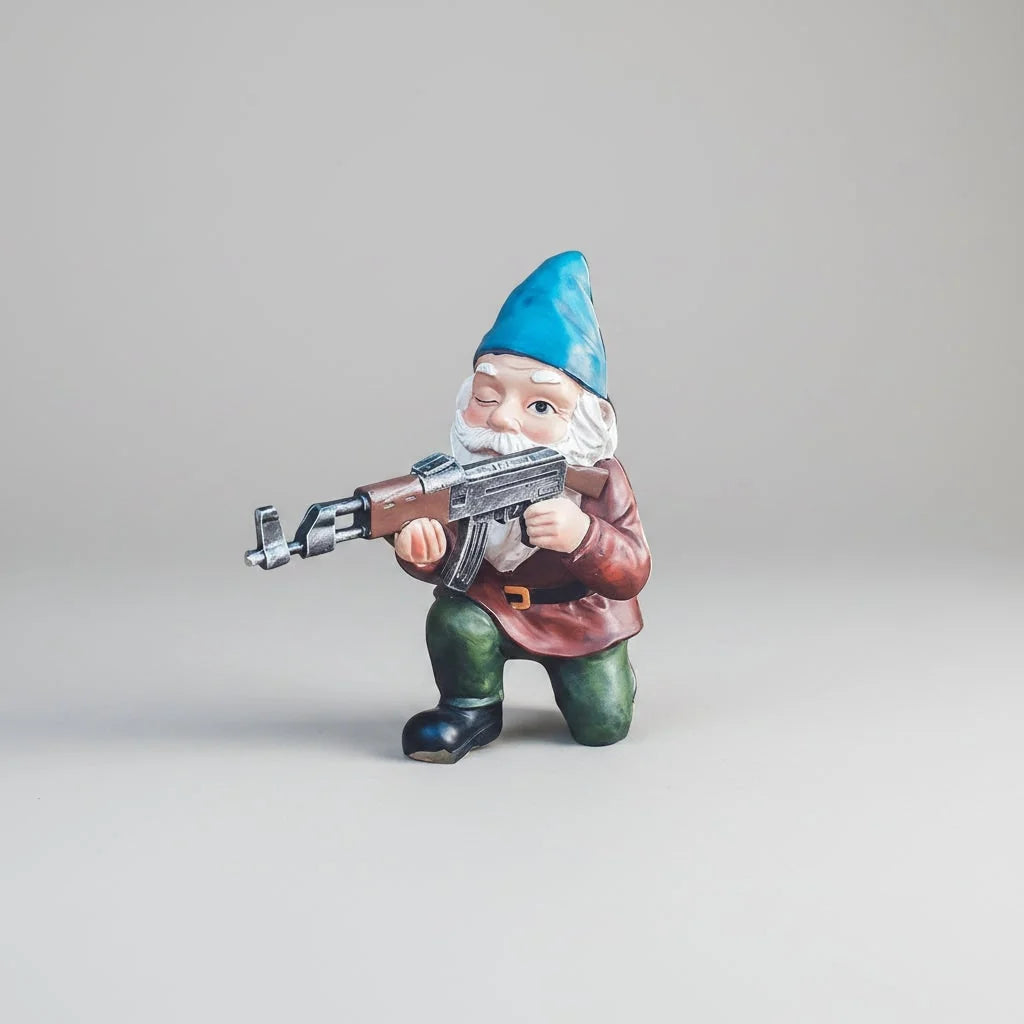 Garden Gnome Tactical Camouflage Painted Resin Weather-Resistant