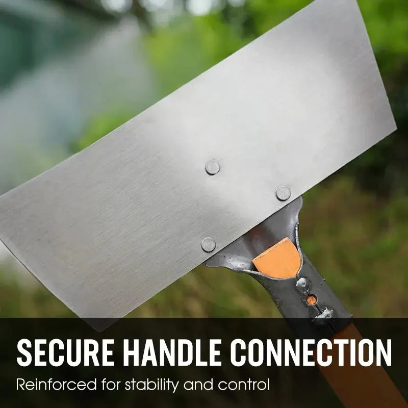 Garden Hoe & Scraper Wide Steel Blade Wooden Handle