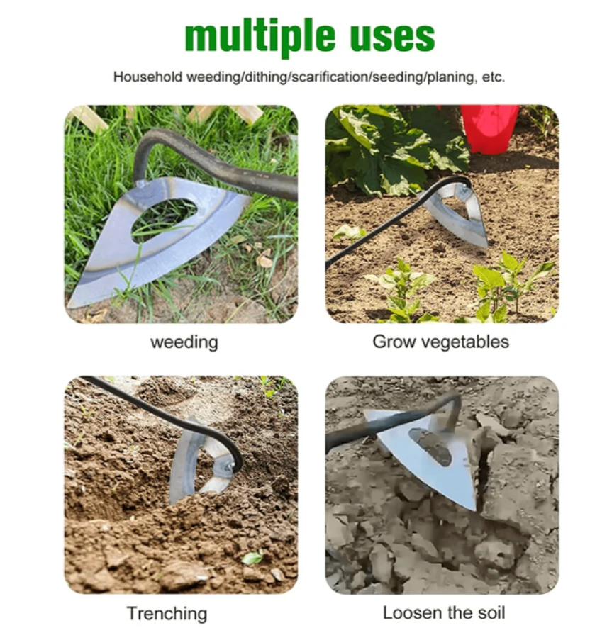 Garden Hoe Steel Hollow Blade Non-Slip Grip