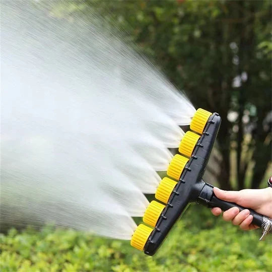 Garden Hose Nozzle Adjustable Spray Patterns Quick-Connect Water-Saving